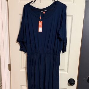 Elegant Navy Long Sleeve Dress